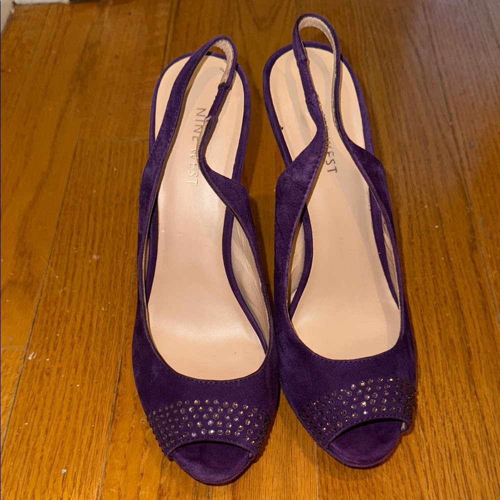 Nine West Deep Purple Slingback Heels